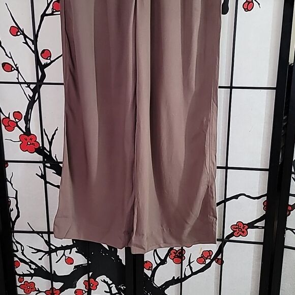 Madewell Drapeweave Carley Wide Leg Brown Pants Size Large - Picture 5 of 9